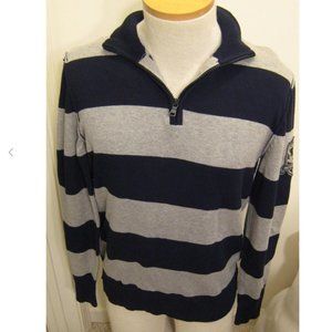 NEW Nautica Jeans Co Mens Sweater L NWT Black Gray 1/2 Zip